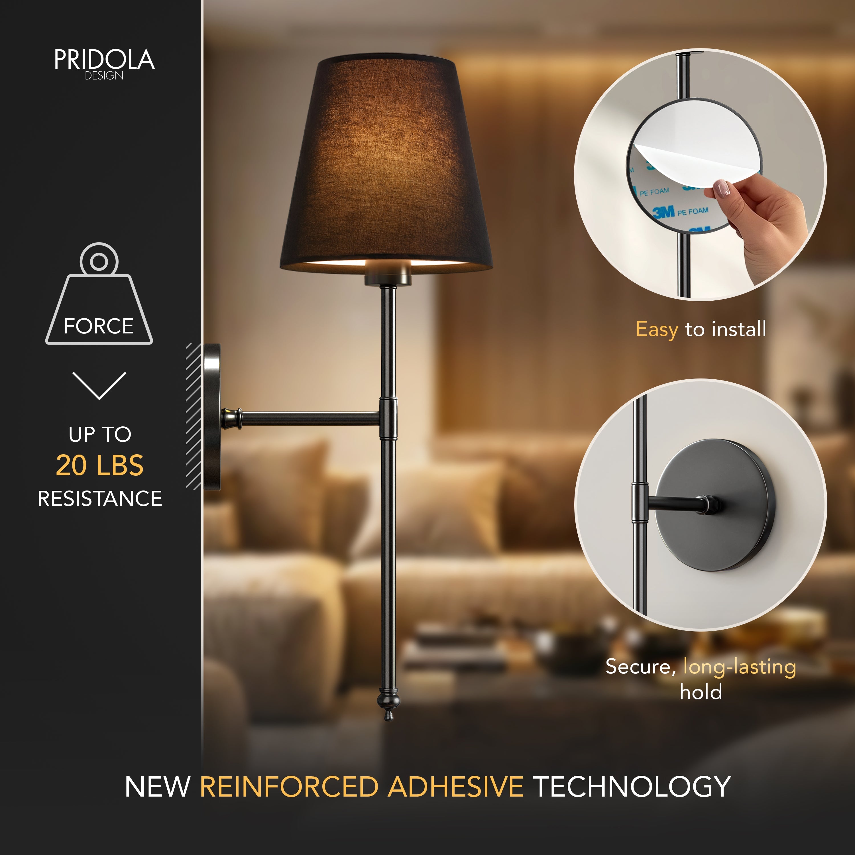 WIRELESS DARK WALL SCONCES (SET OF 2)