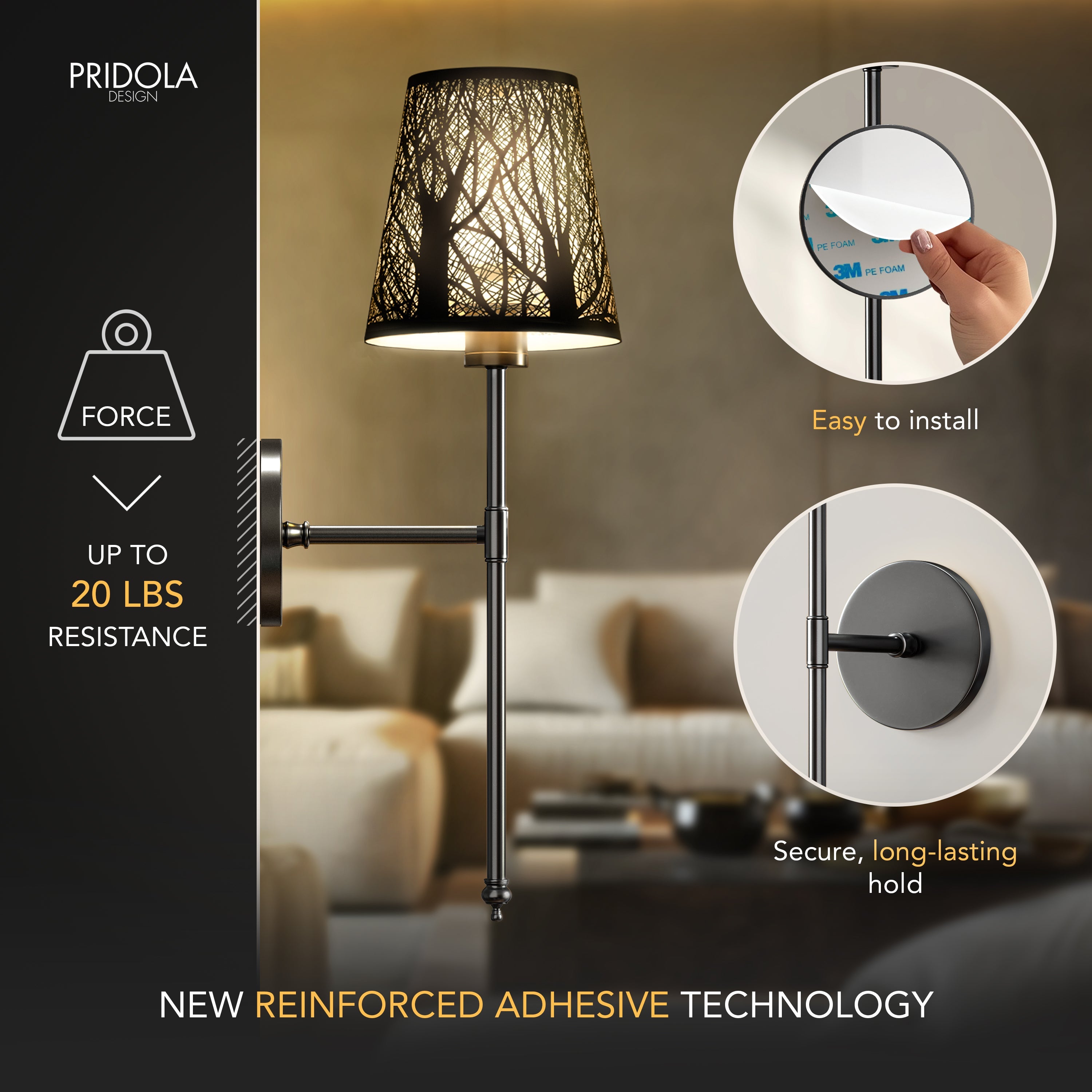 WIRELESS METALLIC WALL SCONCES (SET OF 2)